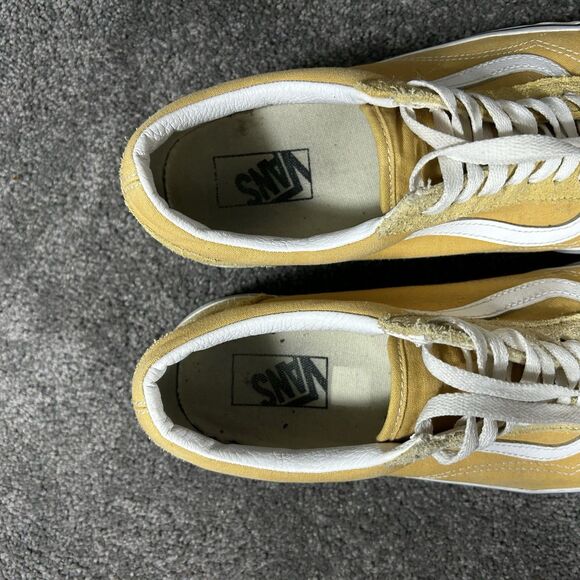 VANS Old Skool Mens Size 11 Yellow Canvas Suede Low-Top Skate Shoes Used - Picture 9 of 11